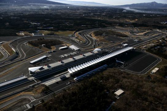 An aerial view of corners at Fuji Speedway.