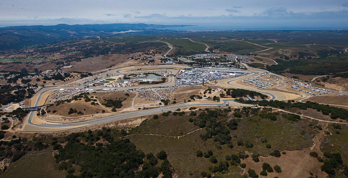 An aerial photo of WeatherTech Raceway Laguna Seca