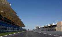 The start/finish straight at Bahrain International Circuit