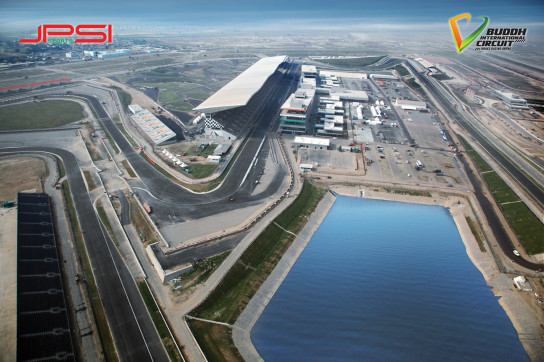 A aerial view of Buddh International Circuit.