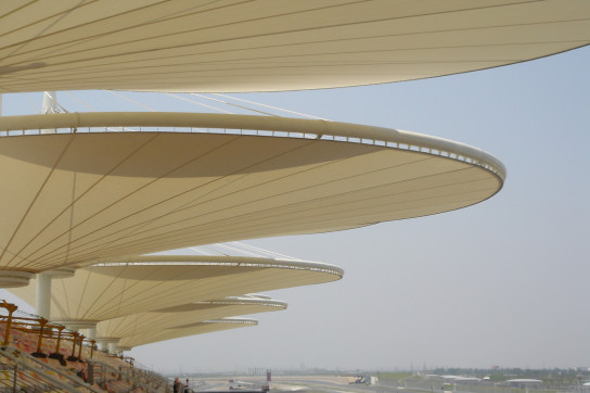 Grandstand canopies at Shanghai International Circuit.