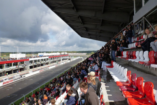 View from the grandstands at Moscow Raceway during its inaugural event.