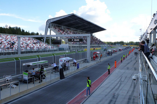 View from the pit lane at Moscow Raceway during its inaugural event.