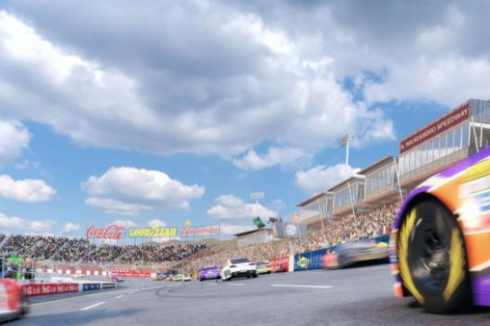 A view of how the track will look when NASCAR returns.  Credit: Speedway Motorsports Inc/North Wilkesboro Speedway.