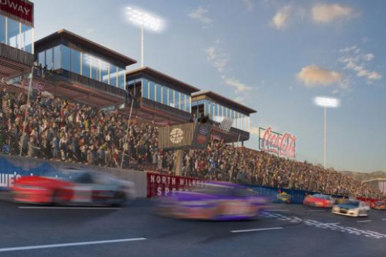 How the refurbished grandstands will look ow the track will look when NASCAR returns.  Credit: Speedway Motorsports Inc/North Wilkesboro Speedway.
