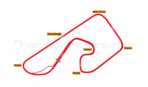 Map of Baskerville Raceway, Full Circuit 1986 to date