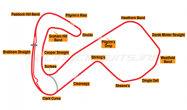 Map of Brands Hatch, Grand Prix Circuit 2003 to date