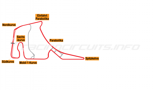 Map of Hockenheimring, Grand Prix Circuit 2002 to date