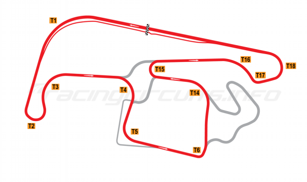 Map of Sydney Motorsport Park, 2012 to date