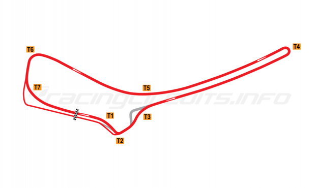 Map of Symmons Plains, Car Circuit 2004 to date