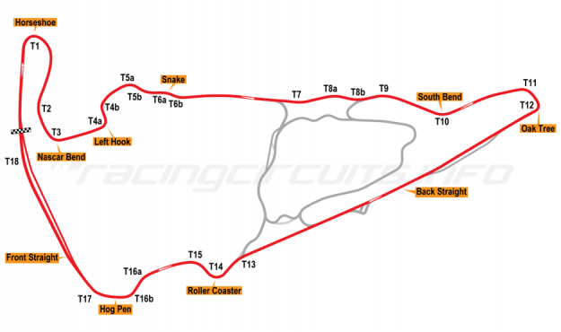 Map of Virginia International Raceway, Full Course 2014 to date
