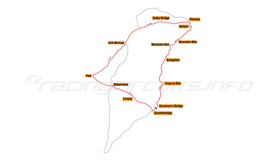 Iom Rally Route Map IOM Mountain Course - RacingCircuits.info